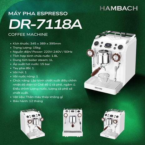 Máy Pha Cà Phê Espresso DR-7118A