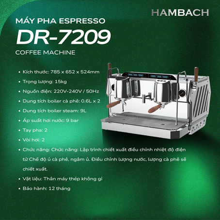 Máy Pha Cà Phê Espresso DR-7209